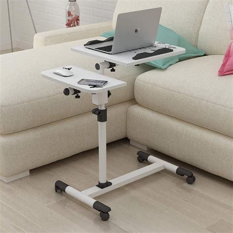 Buy Tilting Overbed Table With Wheels Mobile Rolling Laptop Stand