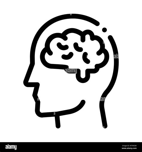 Human Brain In Man Silhouette Mind Vector Icon Stock Vector Image Art