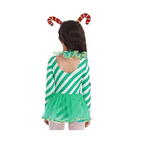 Dpois Enfant Fille Lutin Robe Noël Déguisement Elfe Costume Carnava