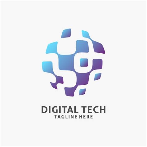 Diseño De Logotipo De Tecnología Digital Abstracta Vector Premium