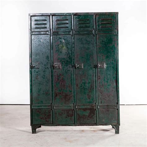 1940's Heavy Duty French Steel Industrial Locker - Four Door