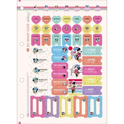 Refil Tiliflex para Caderno Argolado Universitário Minnie 80 Folhas