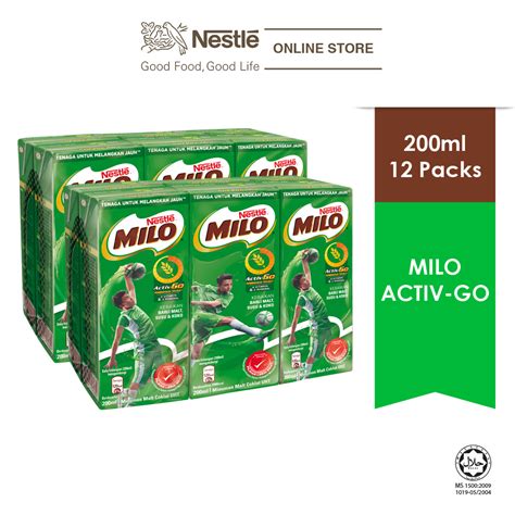 Nestle MILO Active Go Chocolate Malt RTD 6x200ml X2 Clusters