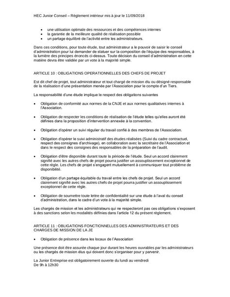 Exemple De Règlement Intérieur D Une Association Pdf Novo Exemplo