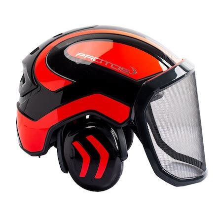 Pfanner Protos Integral ARBORIST Helmet Black Neon Red PROTOS BHVR