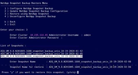 Active Iq Unified Manager Backup And Restore Using Ontap Snapshot