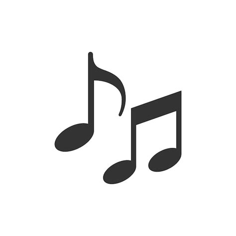 Icono De Notas Musicales En Blanco Y Negro Vector Premium