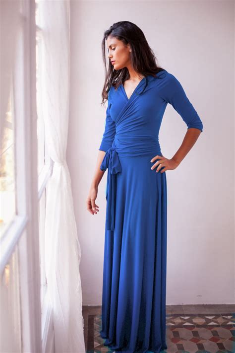 Royal Blue Dress Long Blue Cobalt Wrap Dress Convertible Dress