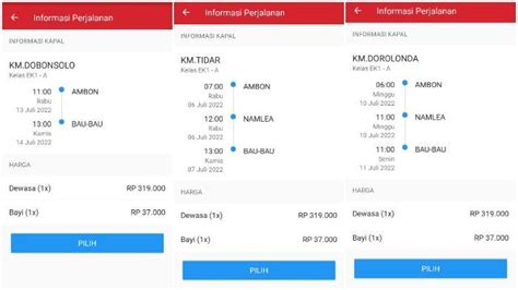 Jadwal Dan Harga Tiket Kapal Pelni Rute Ambon Menuju Bau Bau Ada Km