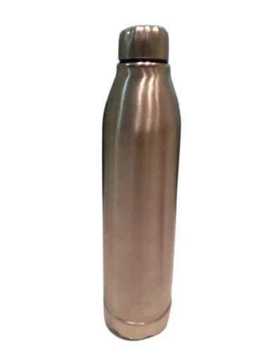 Silver Polished Litre Stainless Steel Water Bottle Screw Cap At