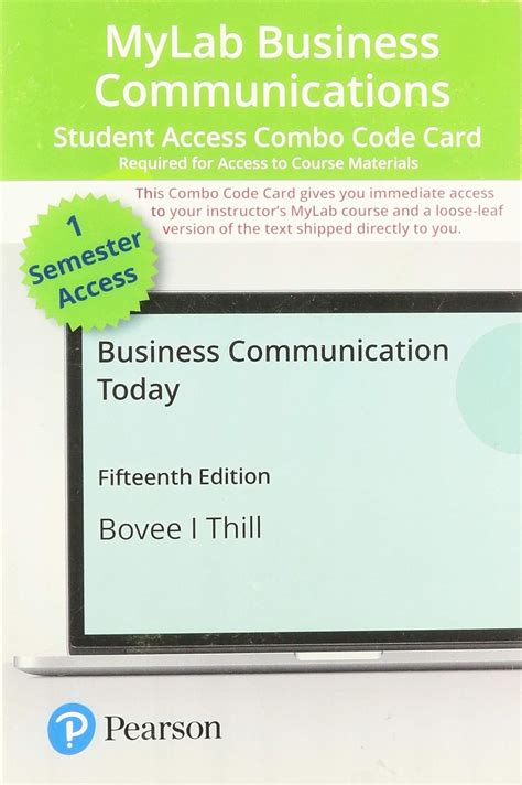 Mylab Business Communication With Pearson Etext Combo Access Card