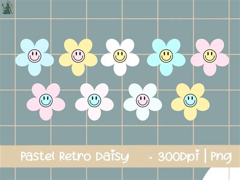 Kawaii Daisy Smiley Face Clipart Graphic by PawsitivelyAesthetic ...