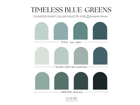 Timeless Blue Green Paint Color Palette Benjamin Moore Classic Teal