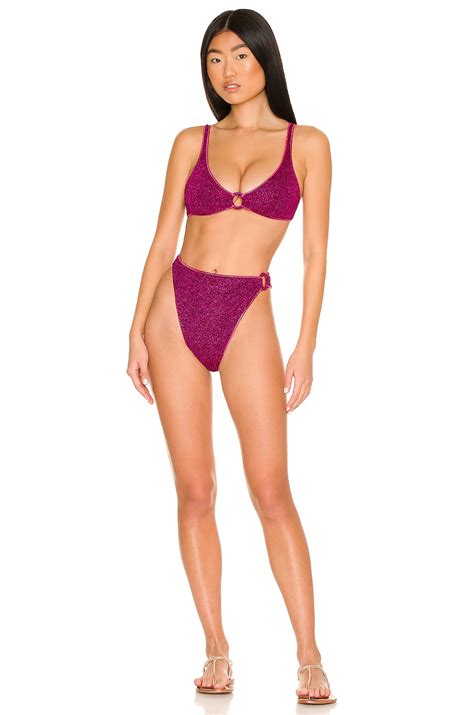 Oseree Lumiere Ring Sporty 90s Bottom Bikini Set In Dark Fuchsia REVOLVE