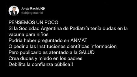 Exabrupto De Un Asesor De Kicillof Contra La Sociedad De Pediatría