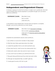 Dependent Independent Clauses Worksheet Pdf Primary Worksheets