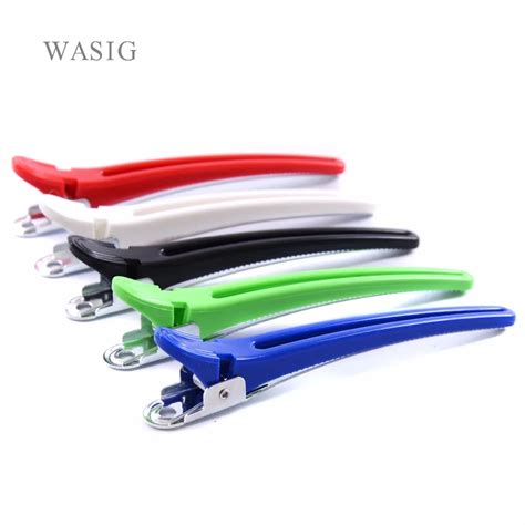 Buy 12pcs Hairdressing Random Colors Clamps Hair Clips Alloy Plastic Pro