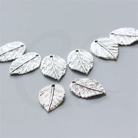 20 Pieces Oxidized Silver Tone Base Metal Charms Leaf 22x15mm Etsy