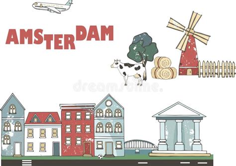 L Nea De Ciudad De Pa Ses Bajos Amsterdam Sistema Del Horizonte Del