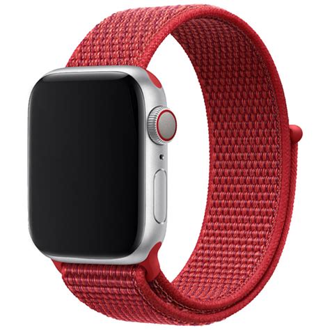 Cinturino Nylon Sport Loop Per Apple Watch Mix Rosso