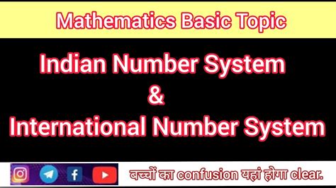 Indian And International Number System One Ten Hundred Thousand