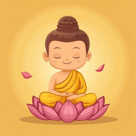 Cartoon Buddha Cute Baby Illustration | Premium AI-generated vector