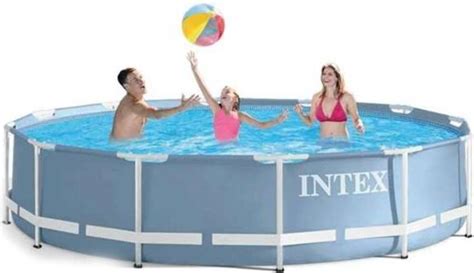 Intex Above Ground Pool Prism Frame 366 X 76 Cm Gray • Pris