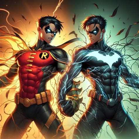 Robin and Nightwing by qwertyrdw on DeviantArt