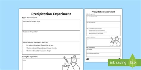 Precipitation Experiment Worksheet / Worksheet - Twinkl - Worksheets ...