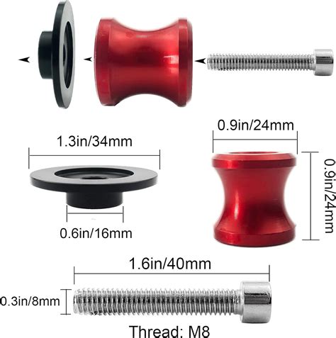 8MM M8 X 1 5 Motocicleta Basculante Sliders Carretes CNC Aluninum Swing