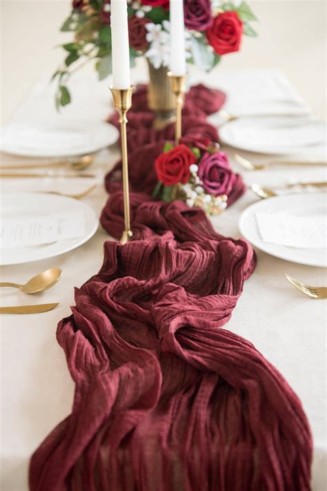 Rustic Gauze Cheesecloth Table Runner 30 W X 10FT 7 Colors In 2021