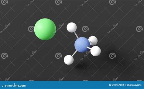 Ammonium Chloride Molecular Structure Sal Ammoniac Ball And Stick 3d Model Structural