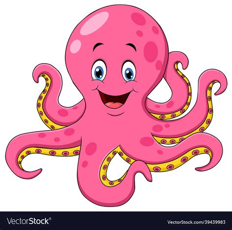 Cute Octopus Cartoon Royalty Free Vector Image