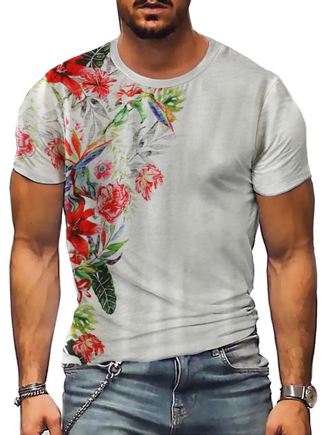 Manfinity Legnd Hombres Camiseta Con Estampado Floral Moda De Mujer