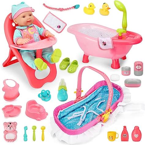 Deao 14 Baby Doll Play Set 25 Pcs Baby Doll Accessories With High