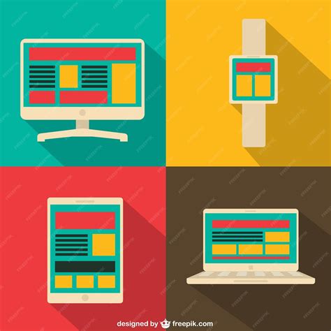 vector digital screens  flat design