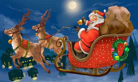 Hand Drawn Santa Claus Riding Premium Vector Illustration Rawpixel