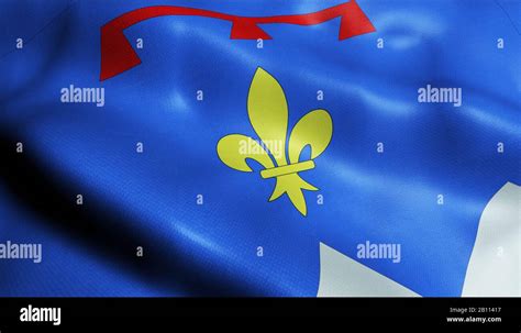 3D Waving France Department Coat Of Arms Flag Of Alpes De Haute