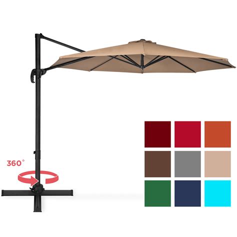 10ft 360 Degree Rotating Cantilever Offset Patio Umbrella W Tilt Best Choice Products