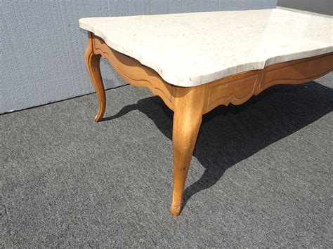 Vintage French Provincial Marble Top Coffee Table