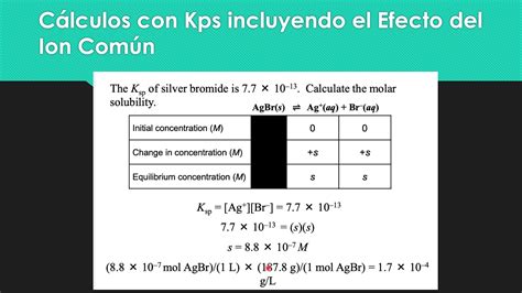 Constante Del Producto De Solubilidad Kps Youtube