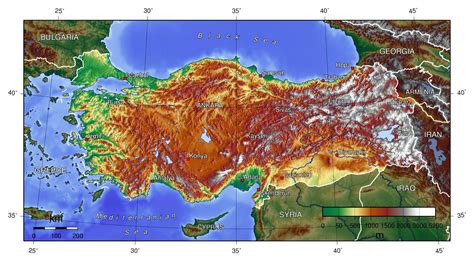 Topographical map of Turkey [1450x800] : r/MapPorn