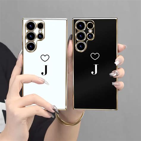 Love J Pattern Design Luxury Electroplating Phone Case Full Temu Canada