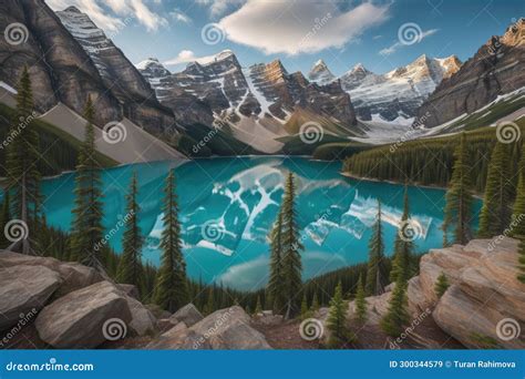 Lake Louise In Banff National Park Alberta Canada Generative Ai