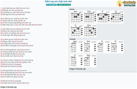 Chord Nắm tay em chặt anh nhé tab song lyric sheet guitar