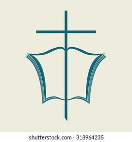 Cross Open Bible Stock Vector (Royalty Free) 318964235