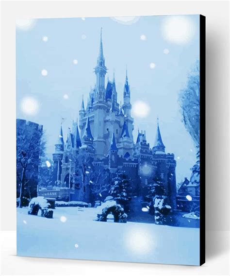 Snowy Disney Palace Paint By Numbers - Paint By Numbers PRO