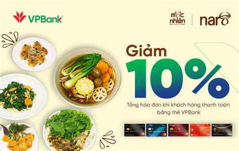 Ưu đãi chi tiêu thẻ VPBank tại Chay Mộc Nhiên lẩu chay Naro