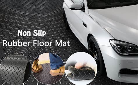 Tonchean Rubber Garage Floor Mat 3 3 X16 4 Ft Flooring Roll Non Slip