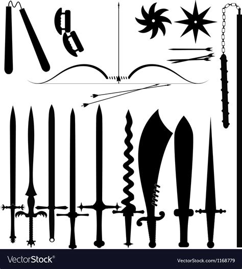 Set of item bladed weapons Royalty Free Vector Image